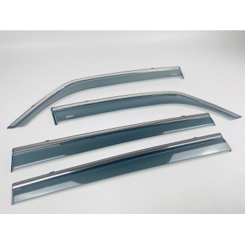 Дефлектори вікон Mitsubishi Pajero III 2000-2006 з нерж. хром полоскою-2